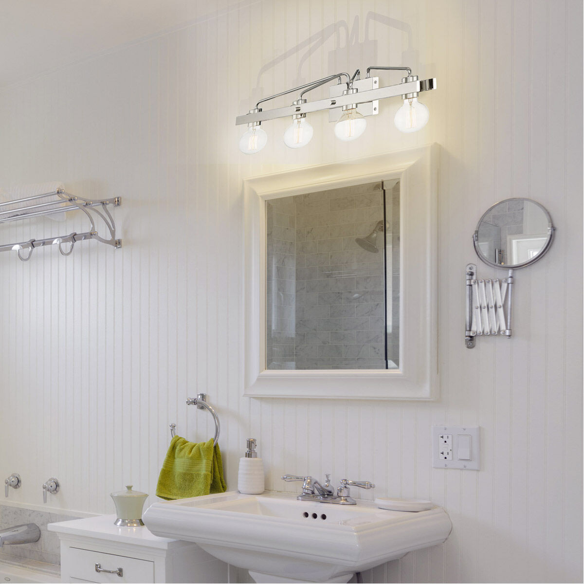 Polished nickel bathroom light fixtures best sale